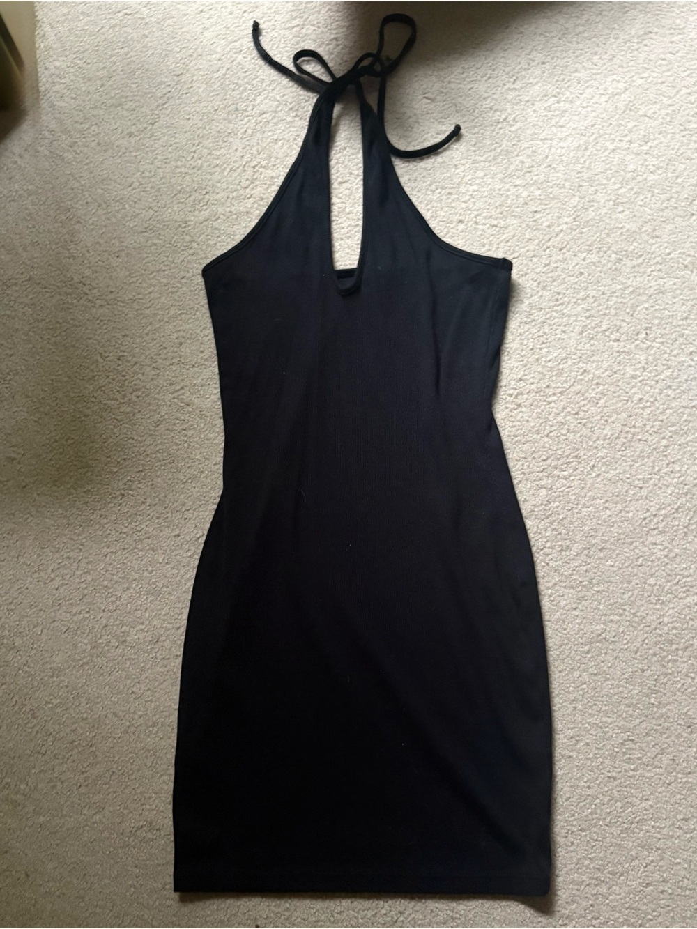 wild fable Black Halter Mini Dress with Keyhole